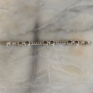 Sterling curb link horsebit bracelet